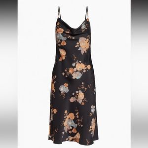 Cowlneck Satin Slip Dress (LIKE NEW)